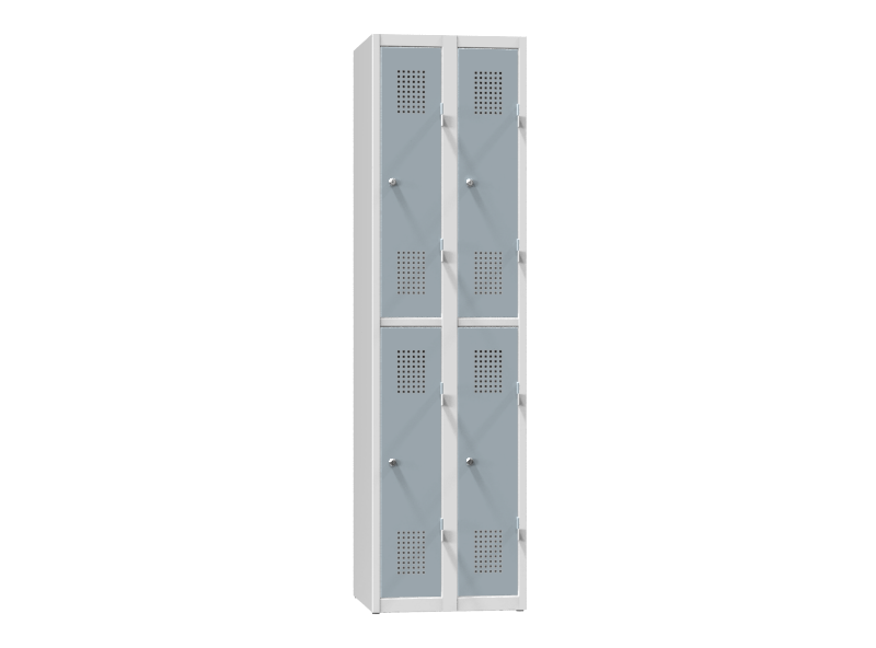 Kovová šatní skříň 4-box na soklu